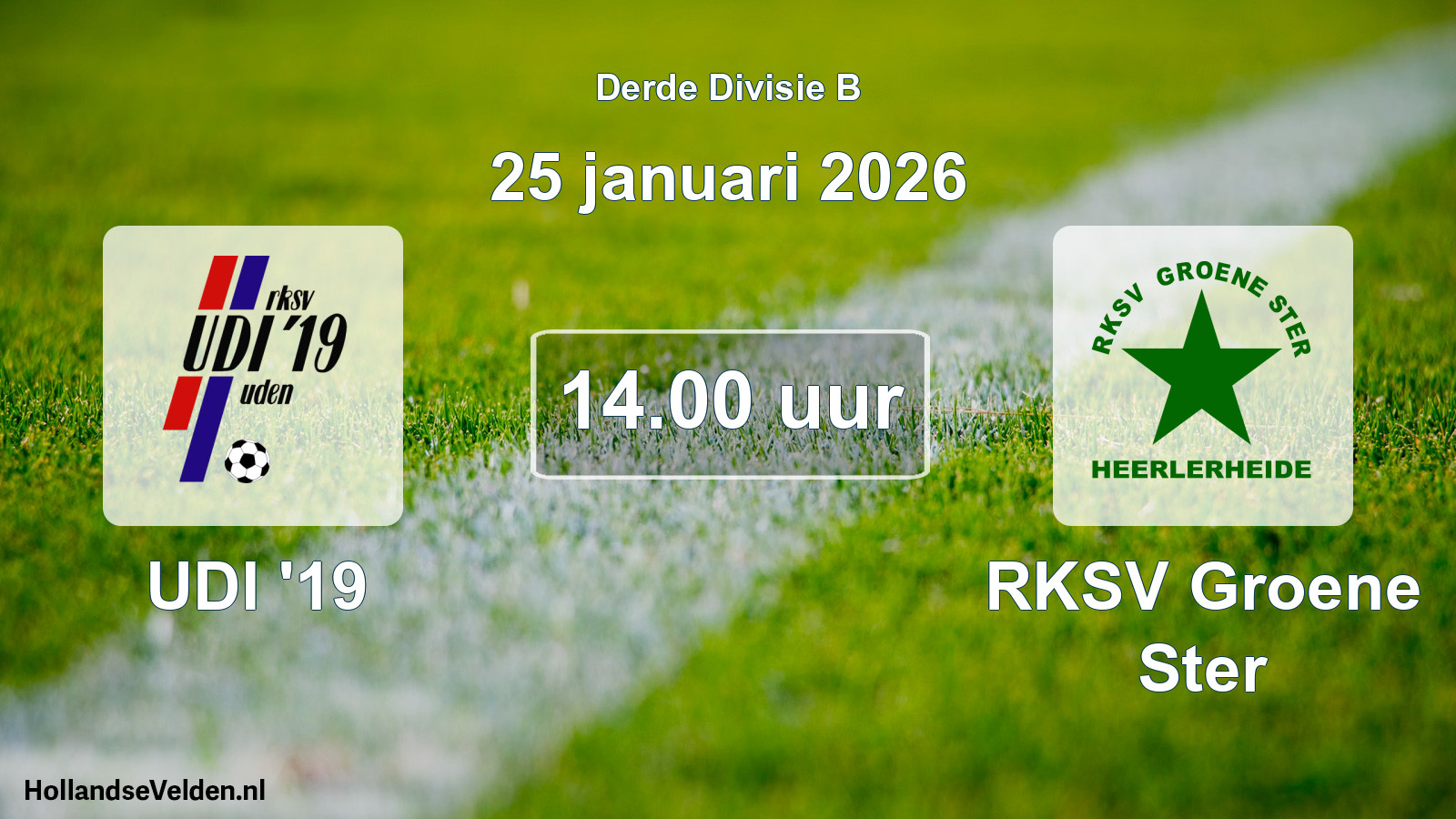 Scheduled Match: UDI '19 - RKSV Groene Ster (25 January 2026)