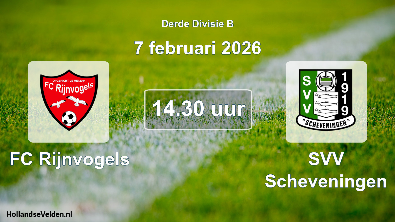 Geplande wedstrijd: FC Rijnvogels - SVV Scheveningen (7 februari 2026)