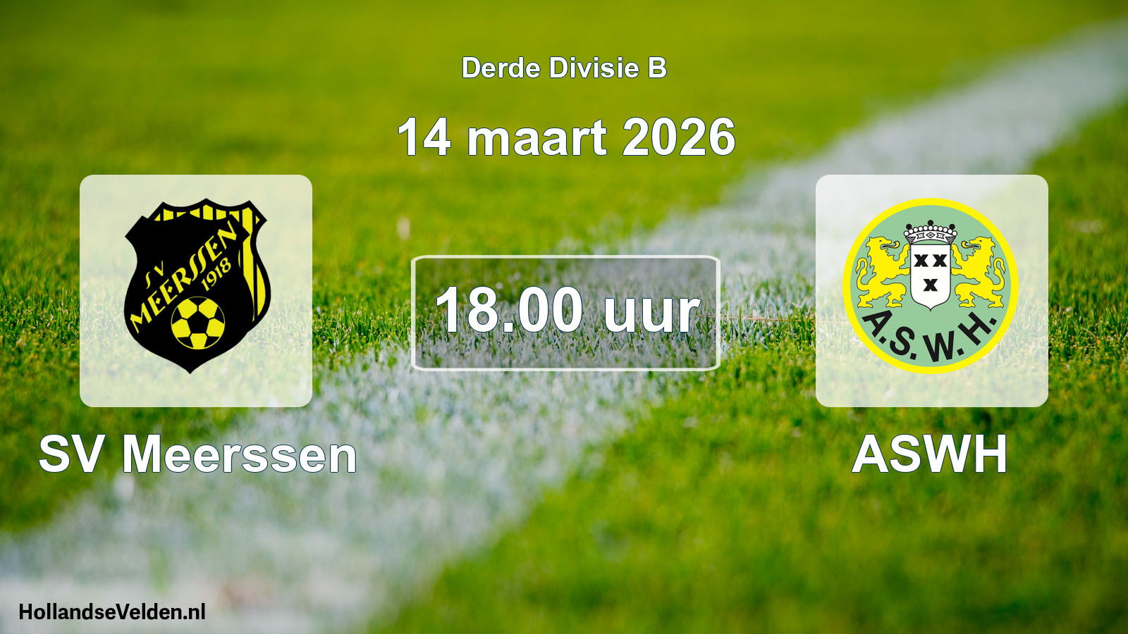 Scheduled Match: SV Meerssen - ASWH (14 March 2026)