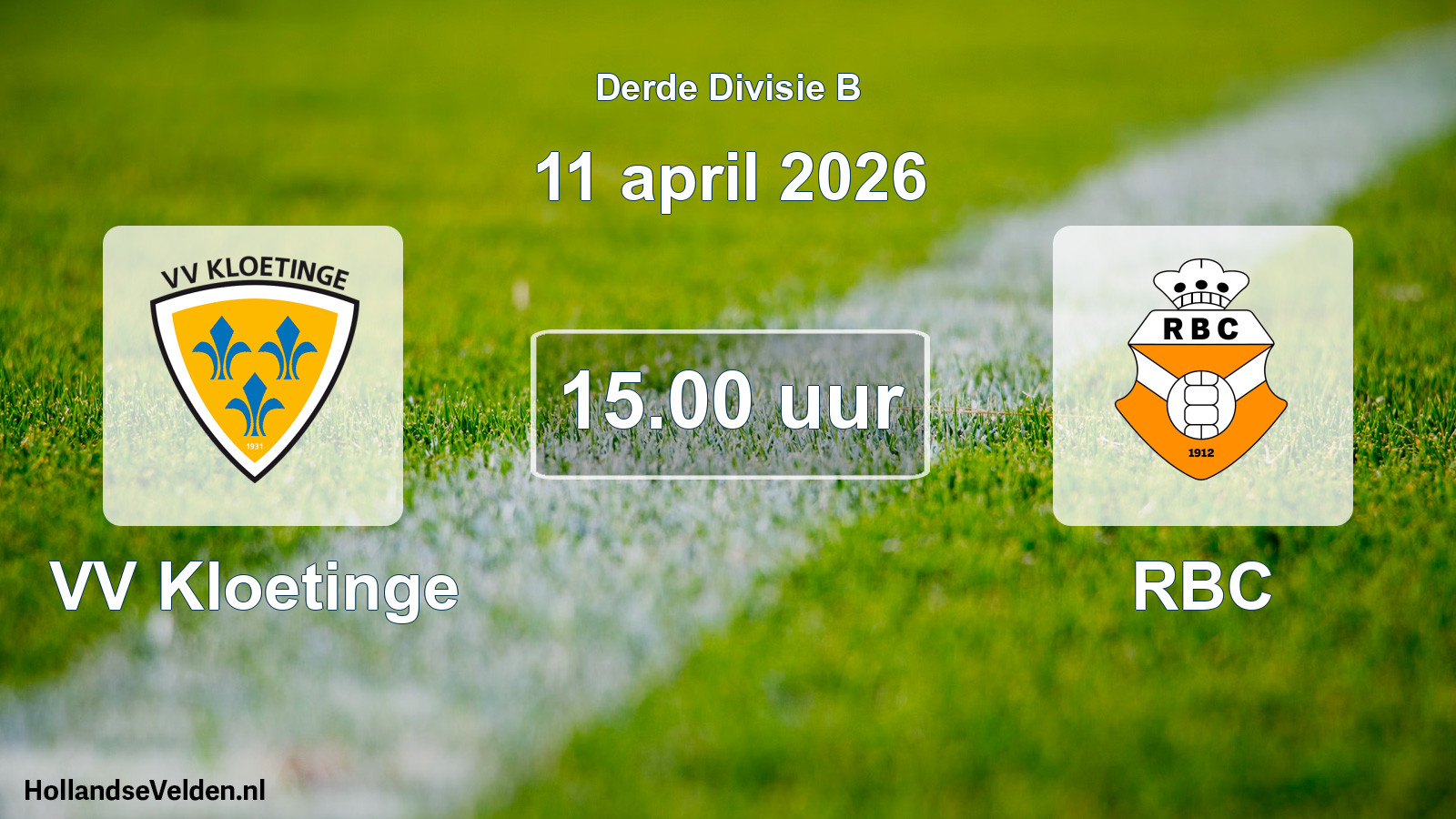 Scheduled Match: VV Kloetinge - RBC (11 April 2026)