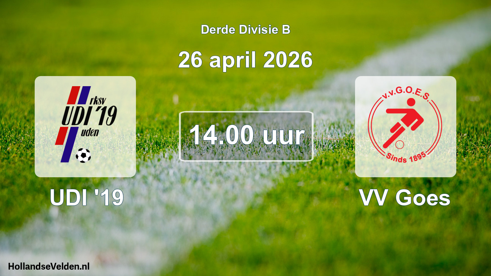 Scheduled Match: UDI '19 - VV Goes (26 April 2026)