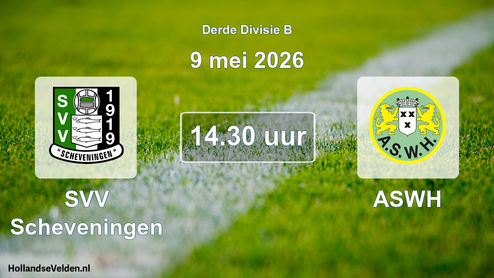 Geplande wedstrijd: SVV Scheveningen - ASWH (9 mei 2026)