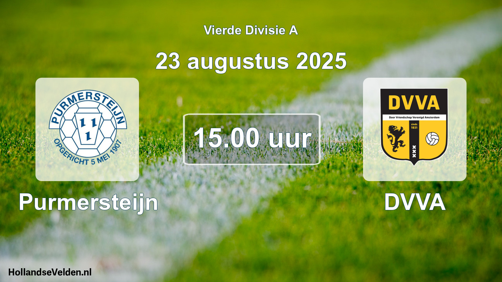 Scheduled Match: Purmersteijn - DVVA (23 August 2025)