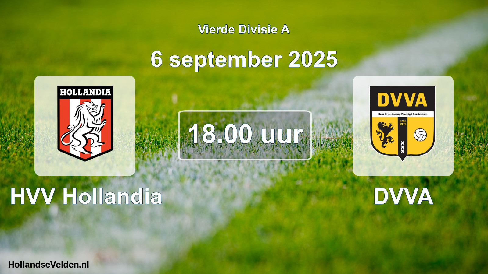 Geplande wedstrijd: HVV Hollandia - DVVA (6 september 2025)