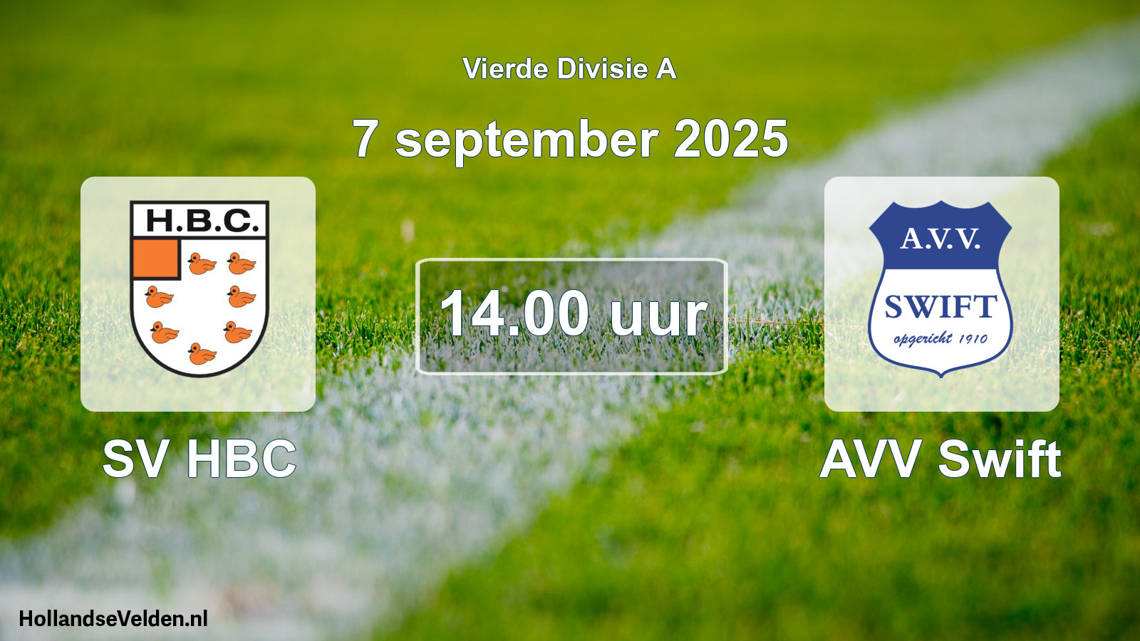 Scheduled Match: SV HBC - AVV Swift (7 September 2025)