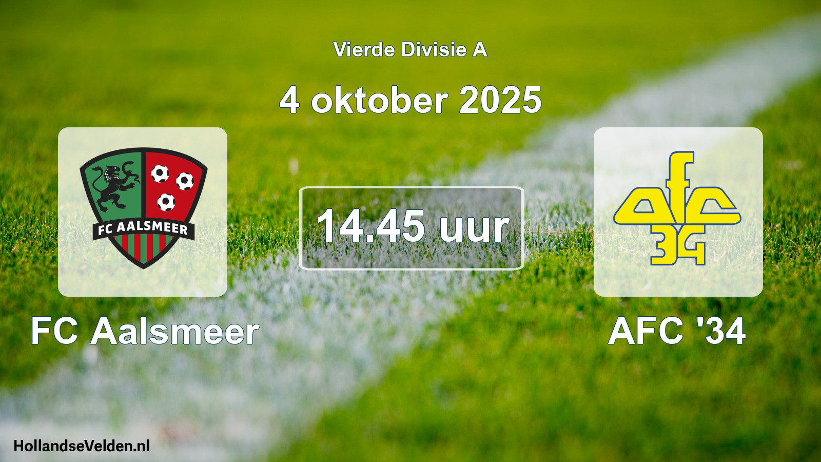 Geplande wedstrijd: FC Aalsmeer - AFC '34 (4 oktober 2025)