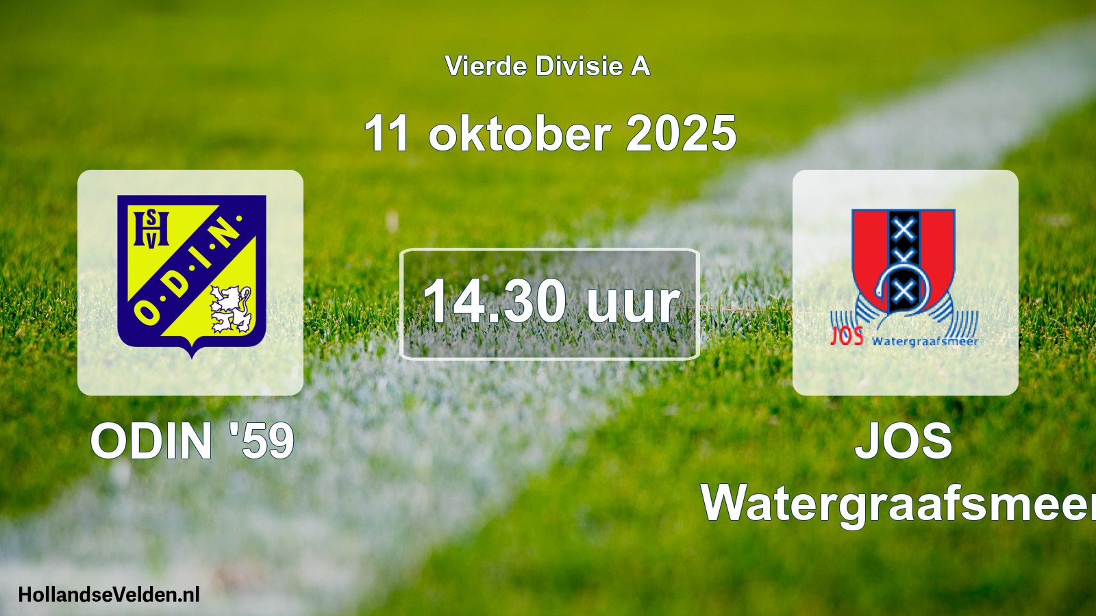 Geplande wedstrijd: ODIN '59 - JOS Watergraafsmeer (11 oktober 2025)