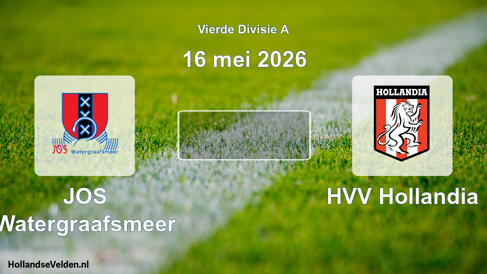Geplande wedstrijd: JOS Watergraafsmeer - HVV Hollandia (16 mei 2026)