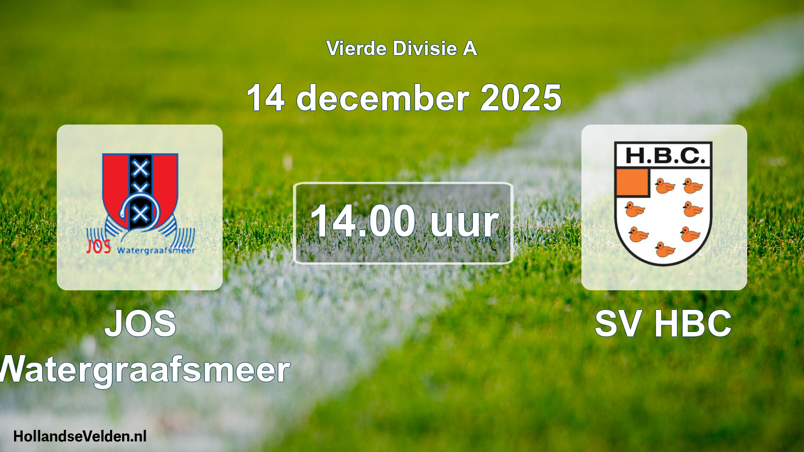 Scheduled Match: JOS Watergraafsmeer - SV HBC (14 December 2025)