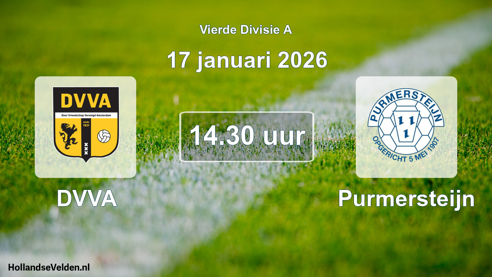 Scheduled Match: DVVA - Purmersteijn (17 January 2026)