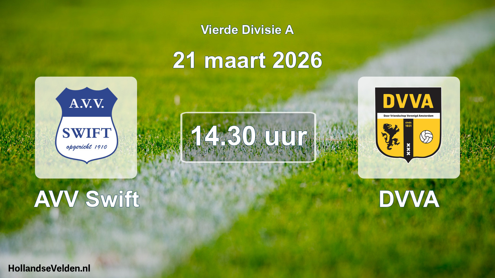 Scheduled Match: AVV Swift - DVVA (21 March 2026)