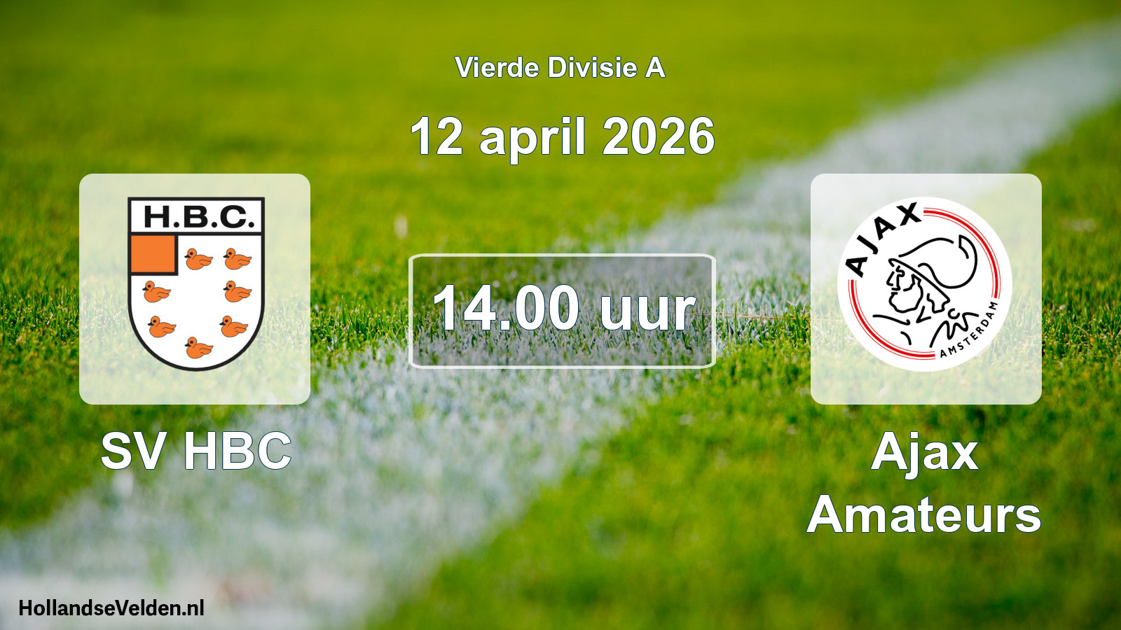 Geplande wedstrijd: SV HBC - Ajax Amateurs (12 april 2026)