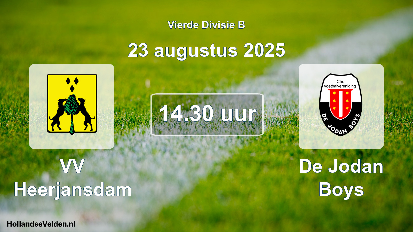 Scheduled Match: VV Heerjansdam - De Jodan Boys (23 August 2025)