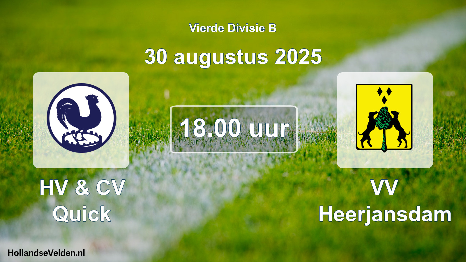 Scheduled Match: HV & CV Quick - VV Heerjansdam (30 August 2025)