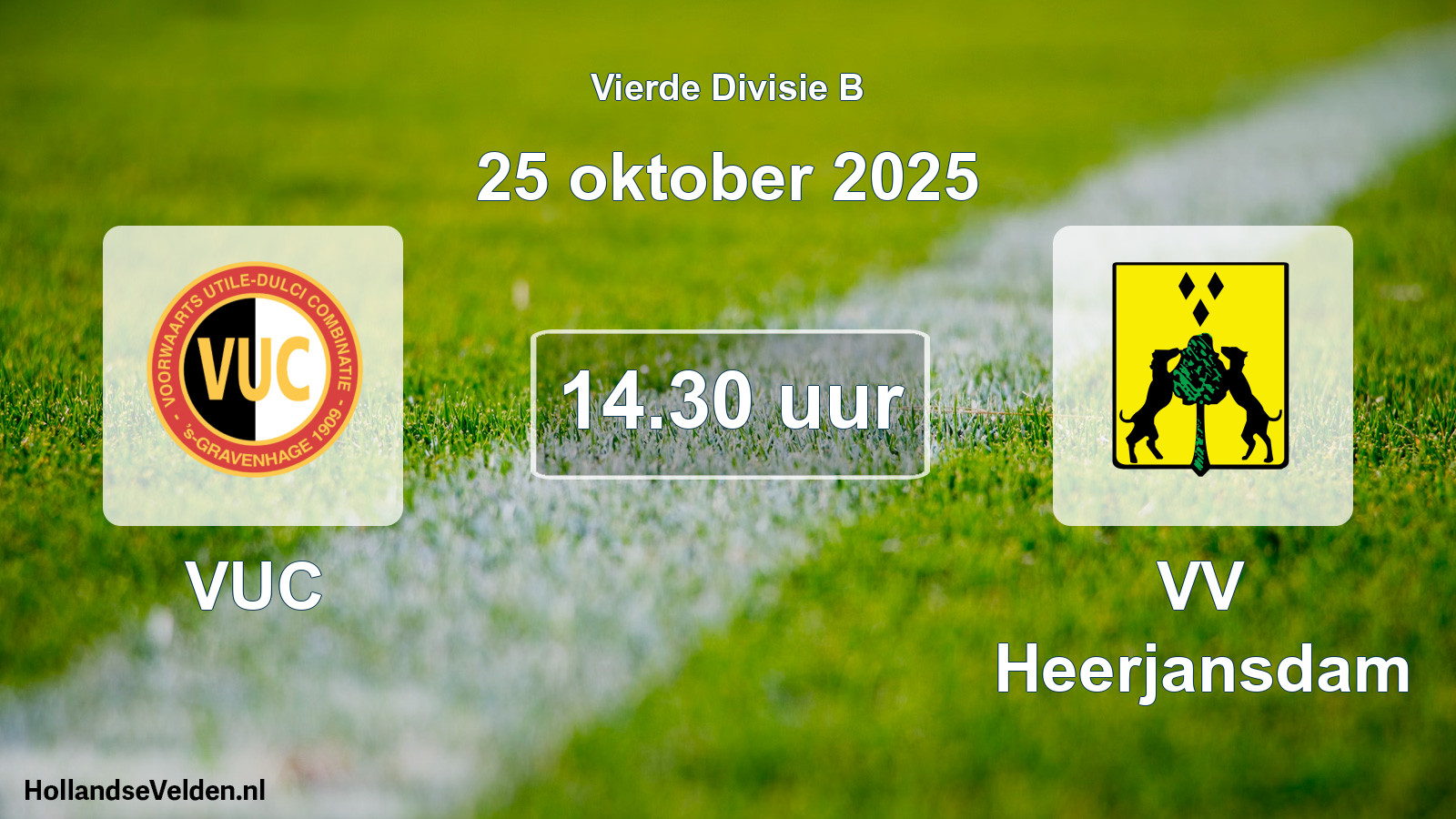Geplande wedstrijd: VUC - VV Heerjansdam (25 oktober 2025)