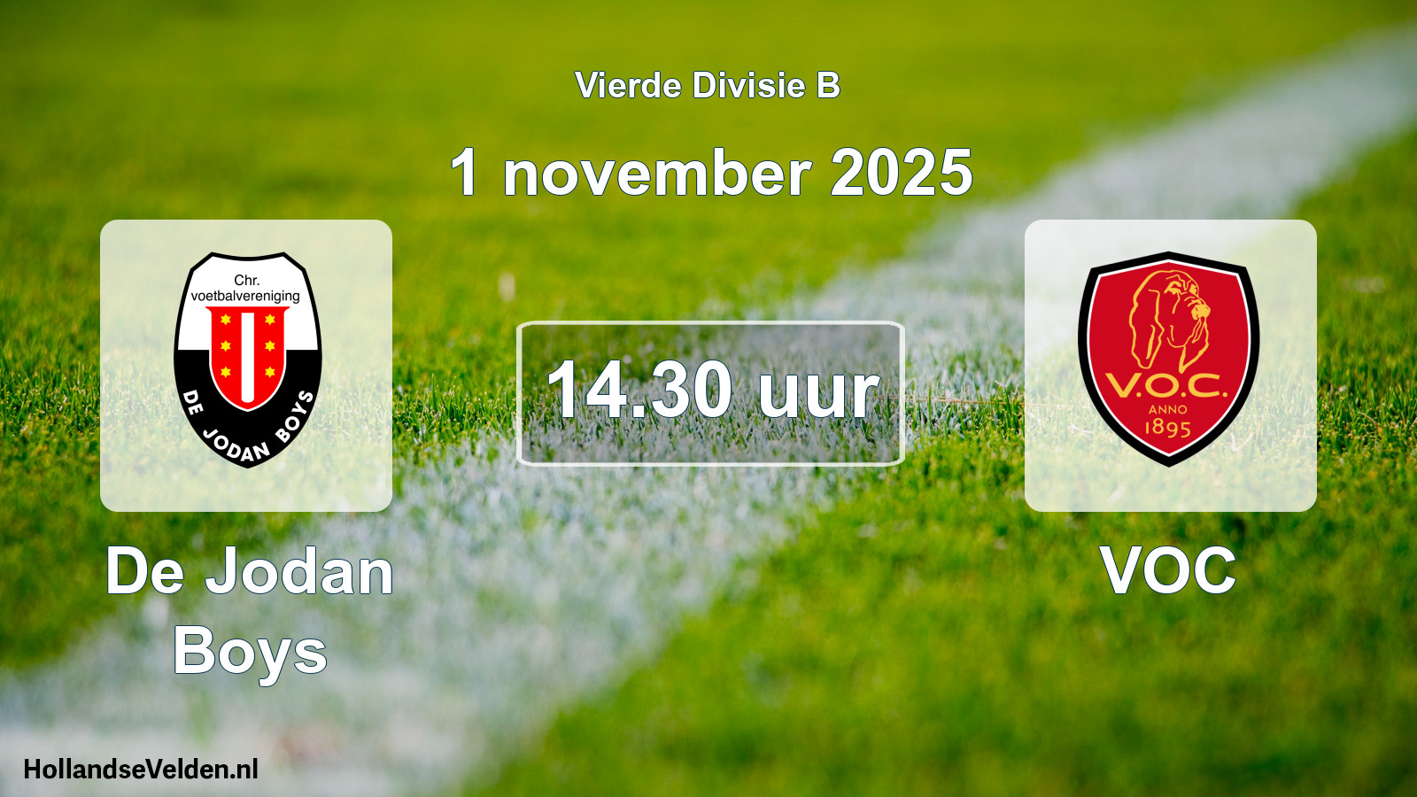 Geplande wedstrijd: De Jodan Boys - VOC (1 november 2025)