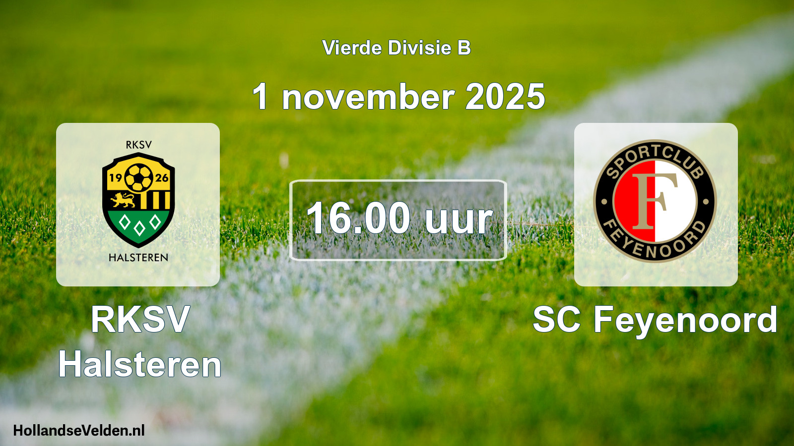 Geplande wedstrijd: RKSV Halsteren - SC Feyenoord (1 november 2025)