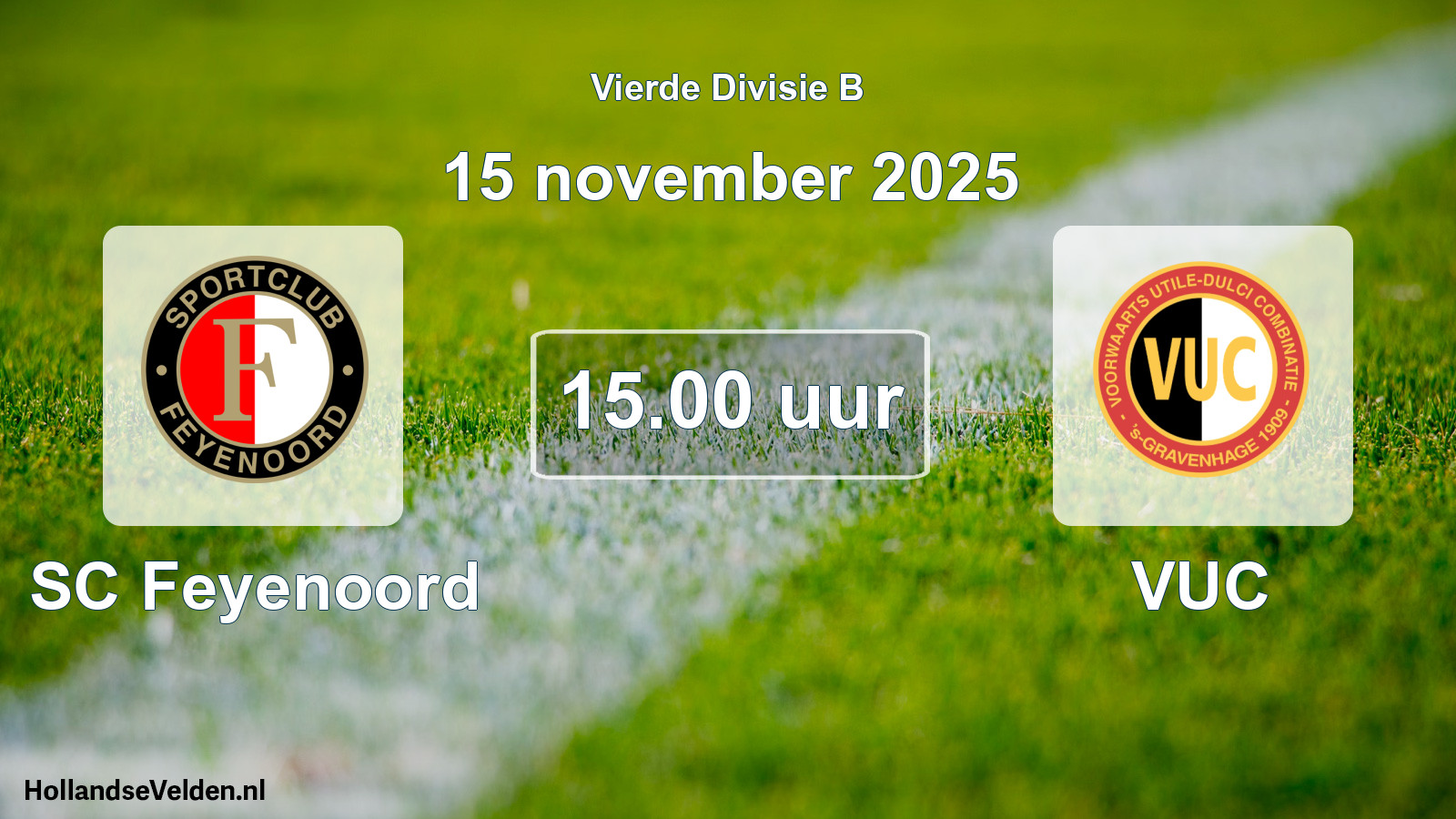 Geplande wedstrijd: SC Feyenoord - VUC (15 november 2025)