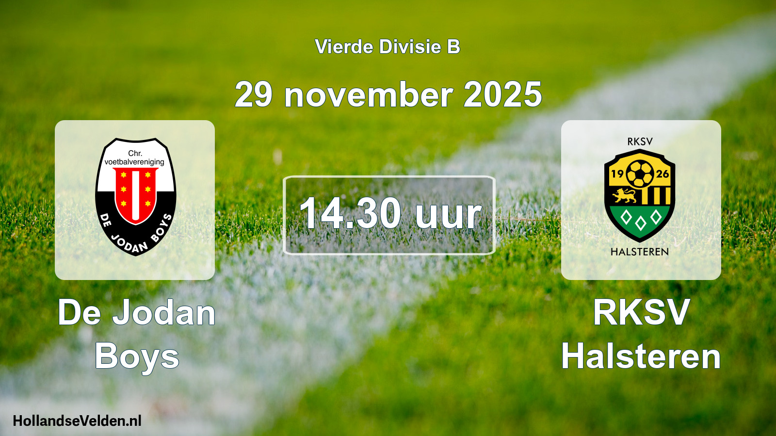 Scheduled Match: De Jodan Boys - RKSV Halsteren (29 November 2025)