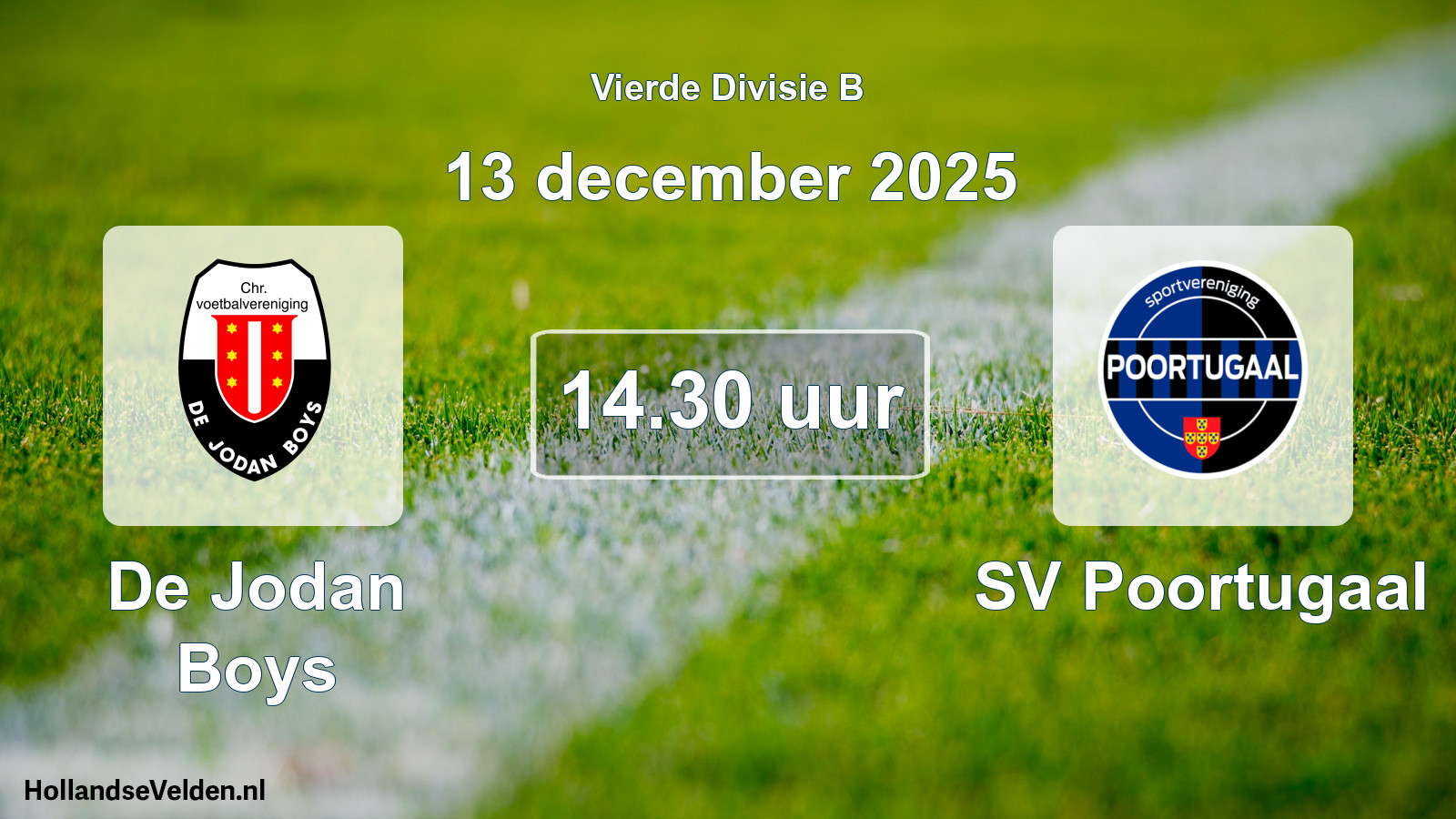 Geplande wedstrijd: De Jodan Boys - SV Poortugaal (13 december 2025)