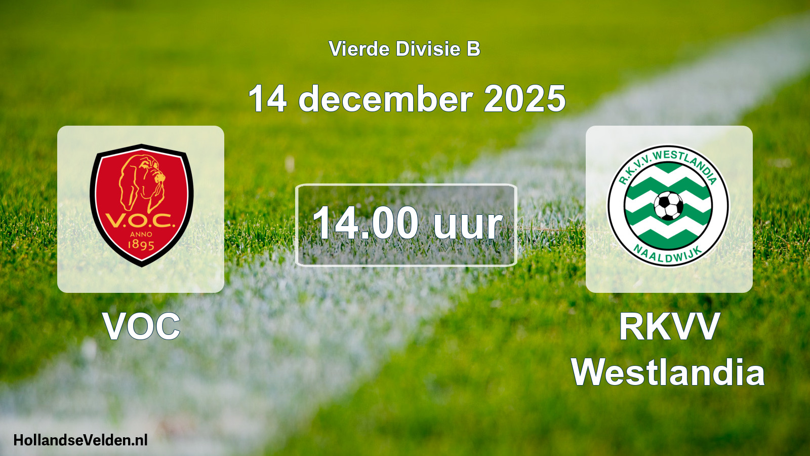 Geplande wedstrijd: VOC - RKVV Westlandia (14 december 2025)