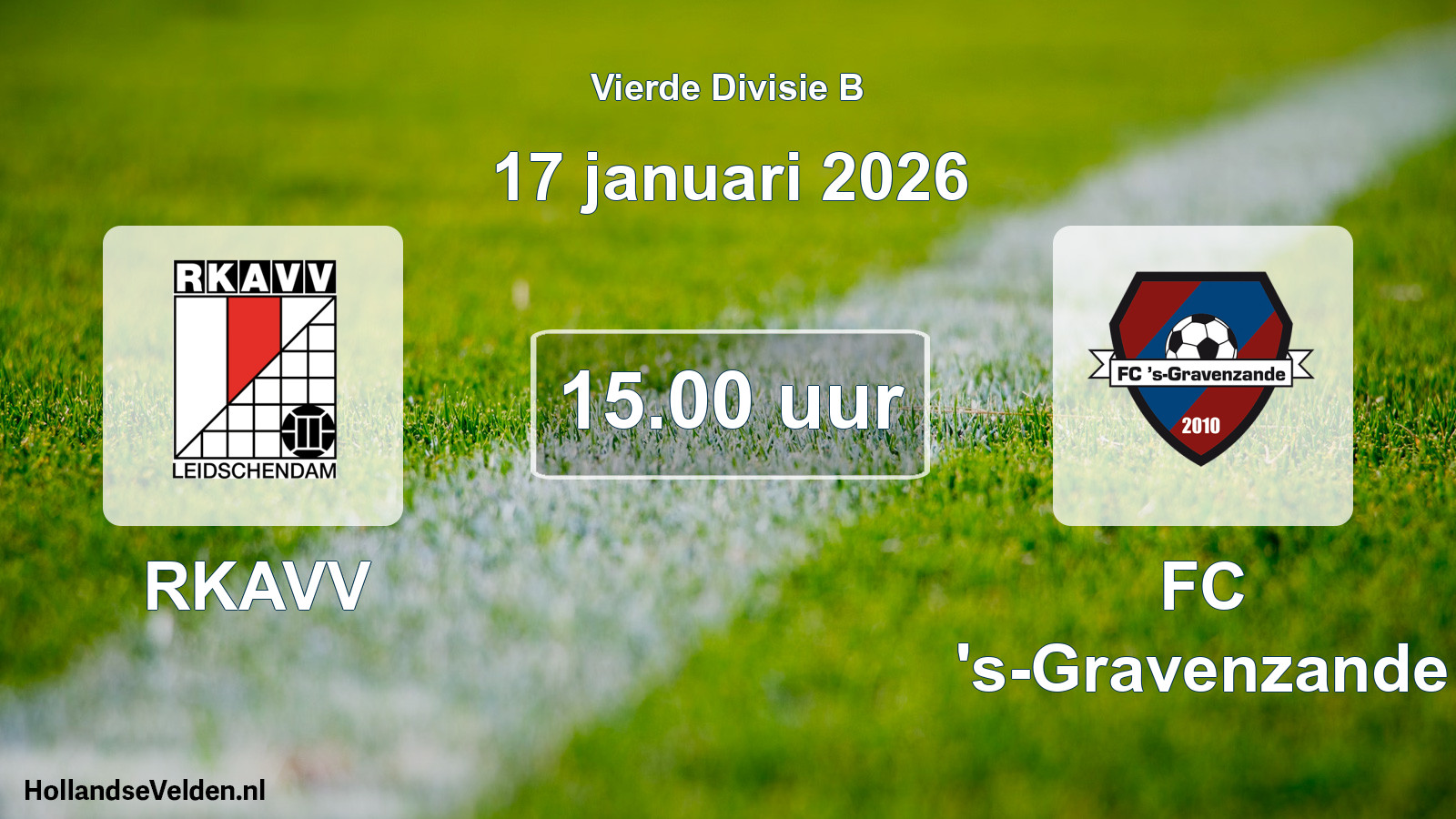 Scheduled Match: RKAVV - FC 's-Gravenzande (17 January 2026)