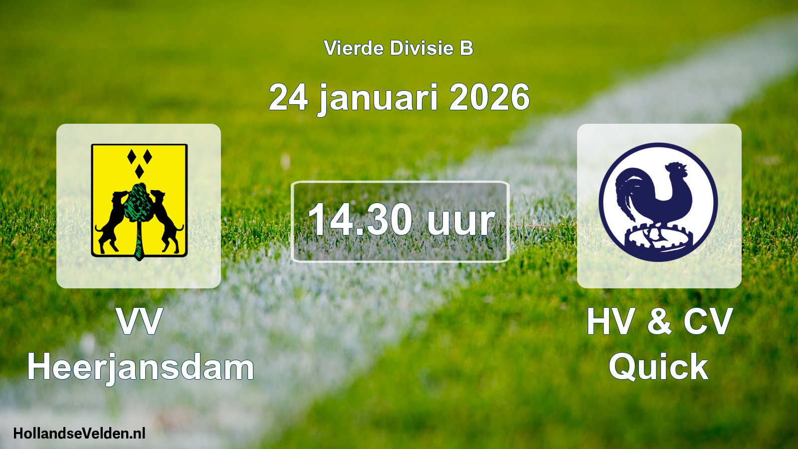 Scheduled Match: VV Heerjansdam - HV & CV Quick (24 January 2026)