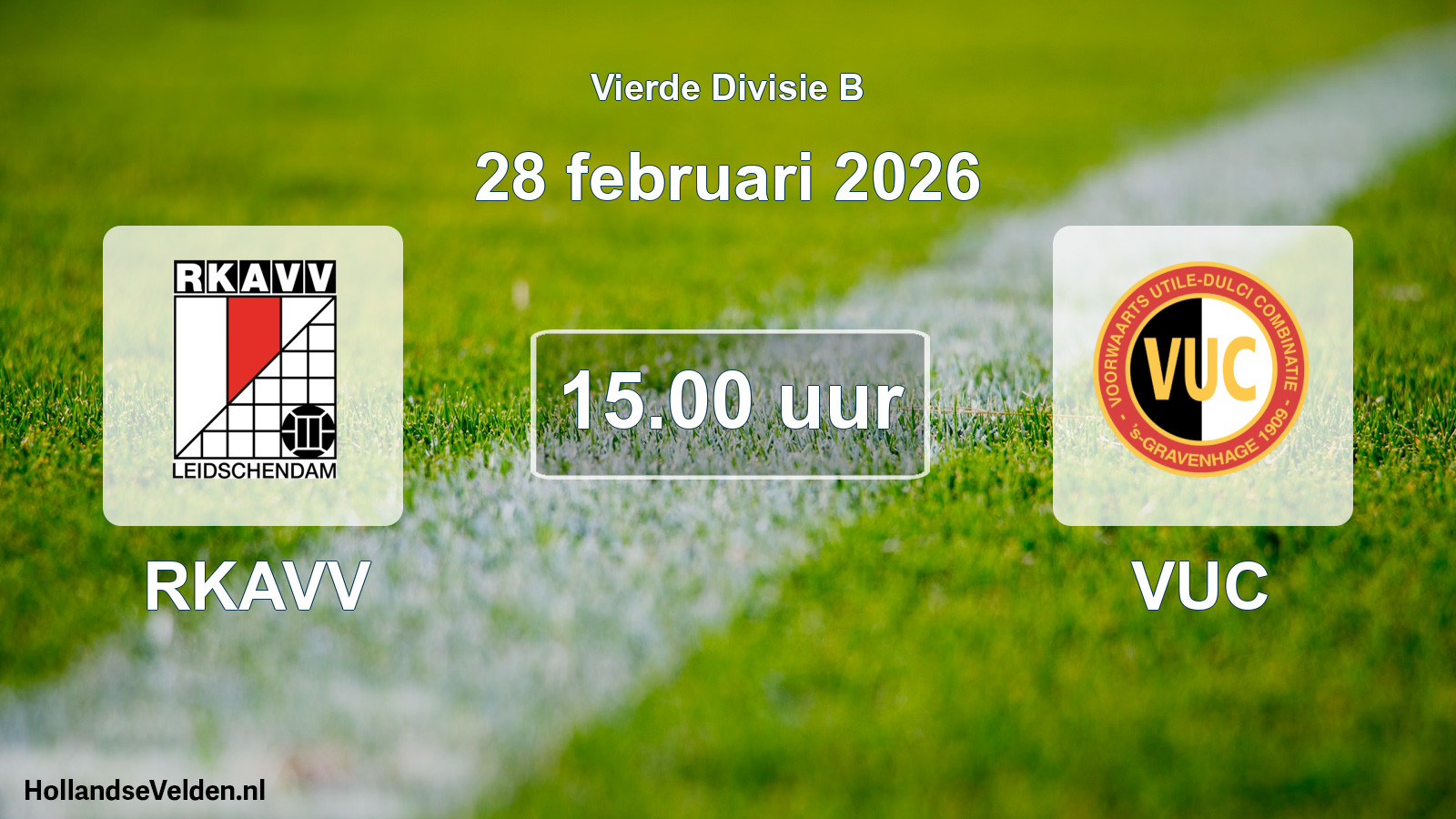Geplande wedstrijd: RKAVV - VUC (28 februari 2026)