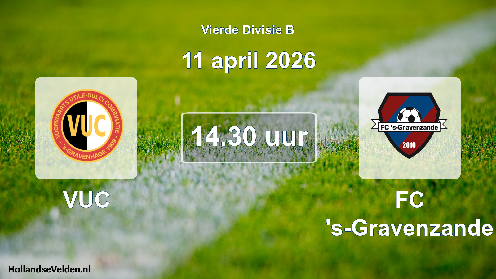 Geplande wedstrijd: VUC - FC 's-Gravenzande (11 april 2026)
