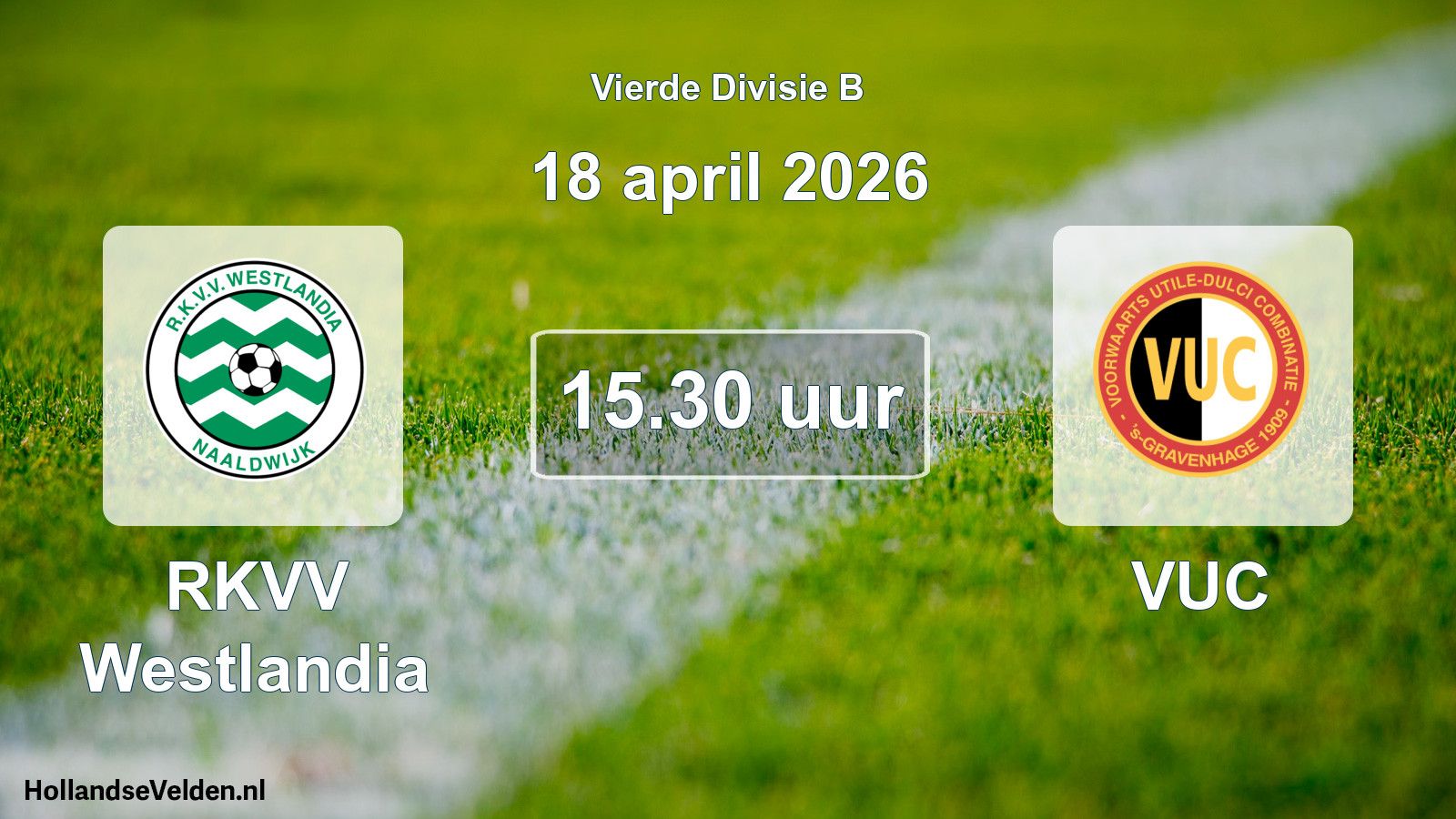 Geplande wedstrijd: RKVV Westlandia - VUC (18 april 2026)