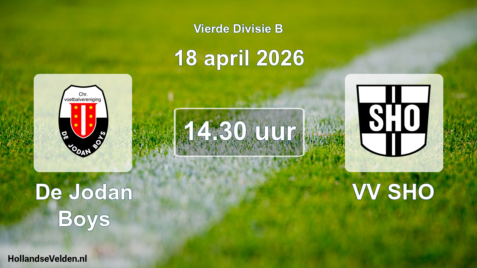 Geplande wedstrijd: De Jodan Boys - VV SHO (18 april 2026)