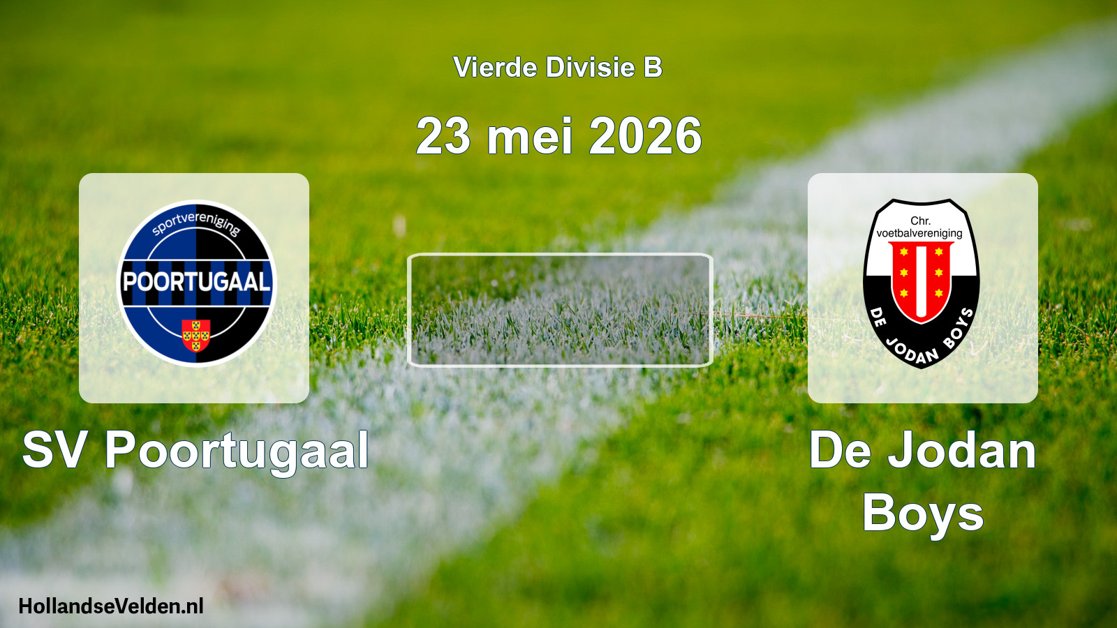 Geplande wedstrijd: SV Poortugaal - De Jodan Boys (23 mei 2026)