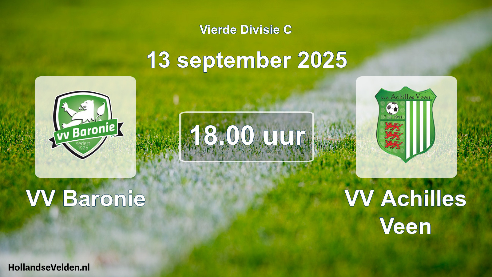 Scheduled Match: VV Baronie - VV Achilles Veen (13 September 2025)