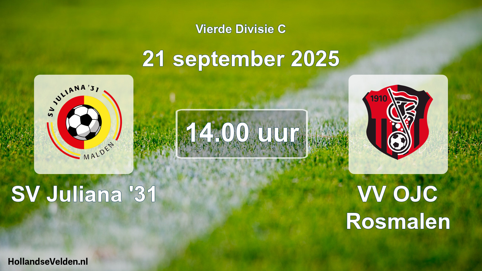 Geplande wedstrijd: SV Juliana '31 - VV OJC Rosmalen (21 september 2025)