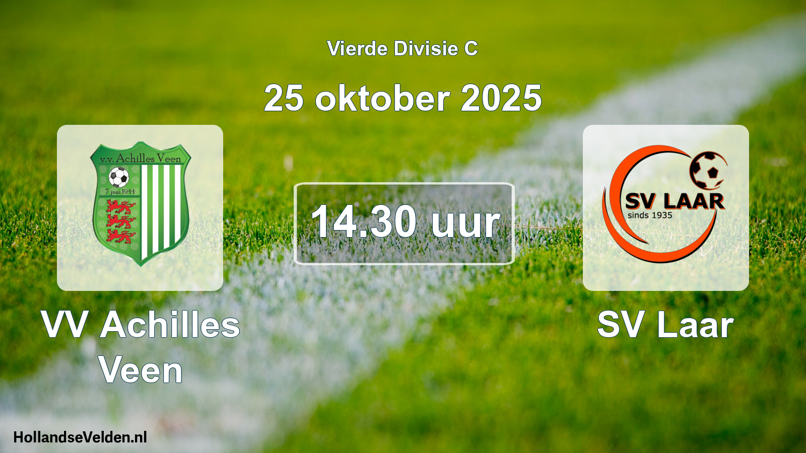 Geplande wedstrijd: VV Achilles Veen - SV Laar (25 oktober 2025)