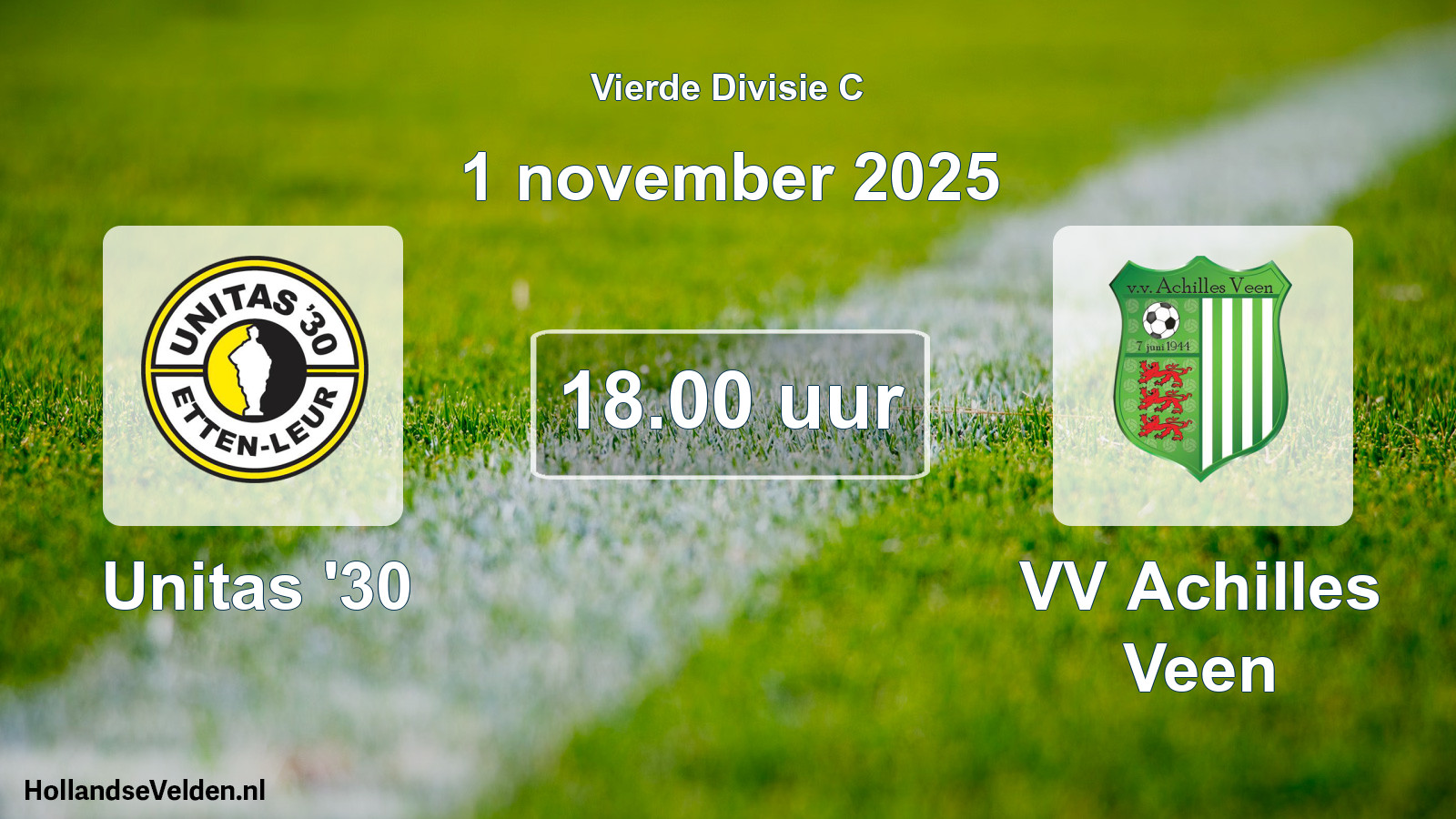 Scheduled Match: Unitas '30 - VV Achilles Veen (1 November 2025)