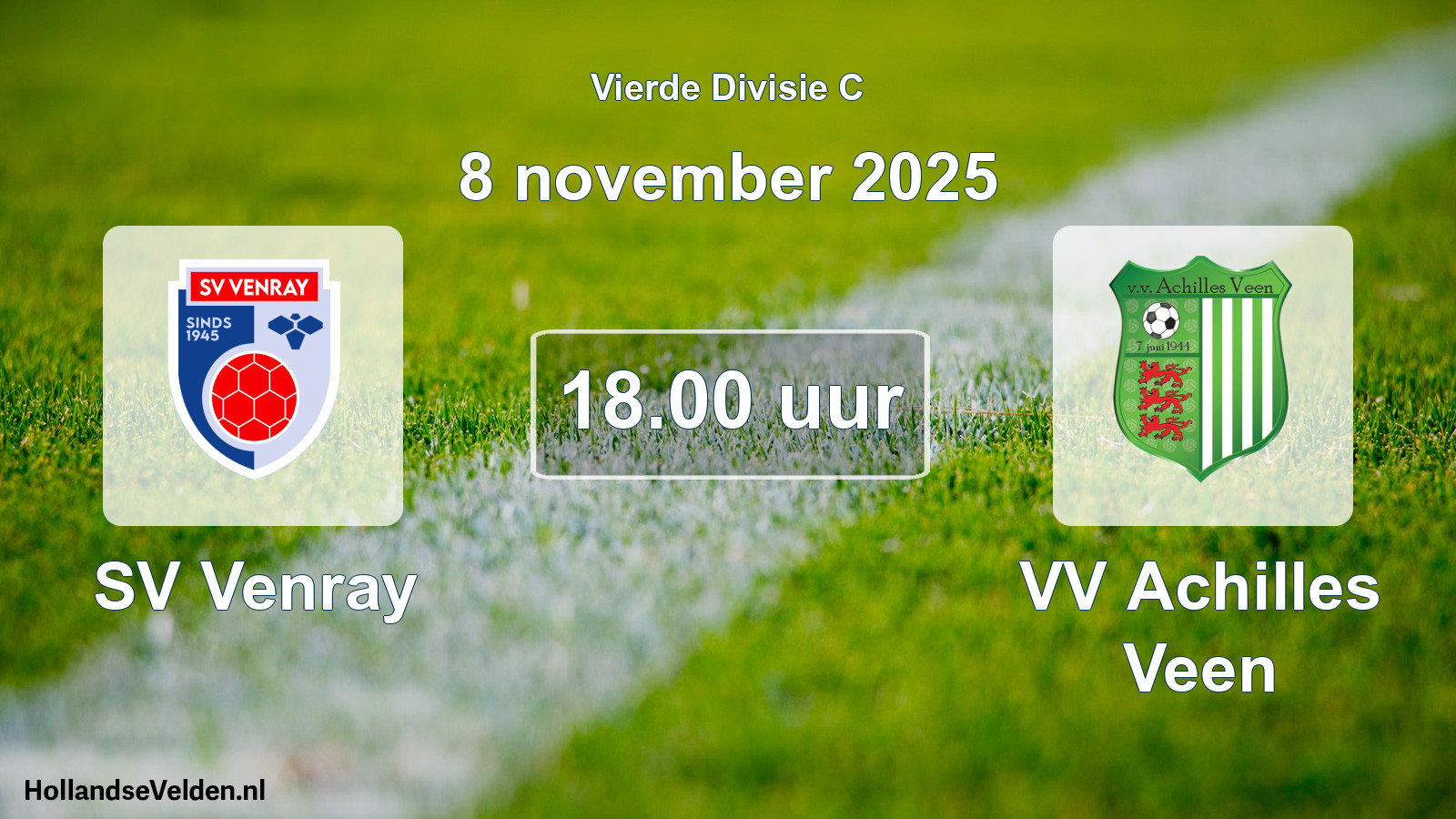 Geplande wedstrijd: SV Venray - VV Achilles Veen (8 november 2025)