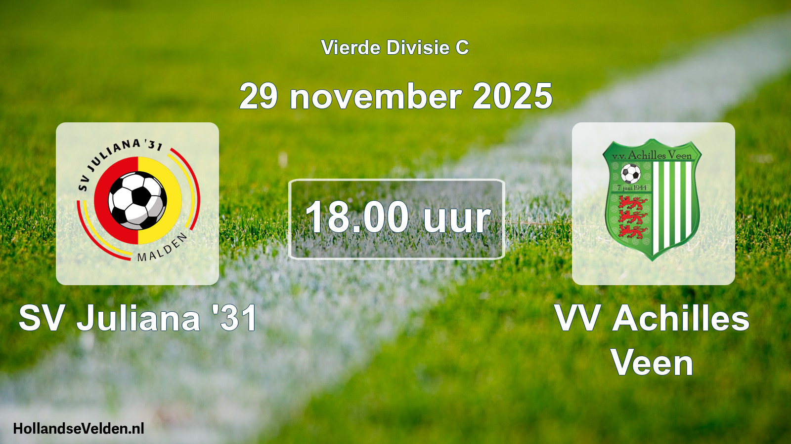 Scheduled Match: SV Juliana '31 - VV Achilles Veen (29 November 2025)