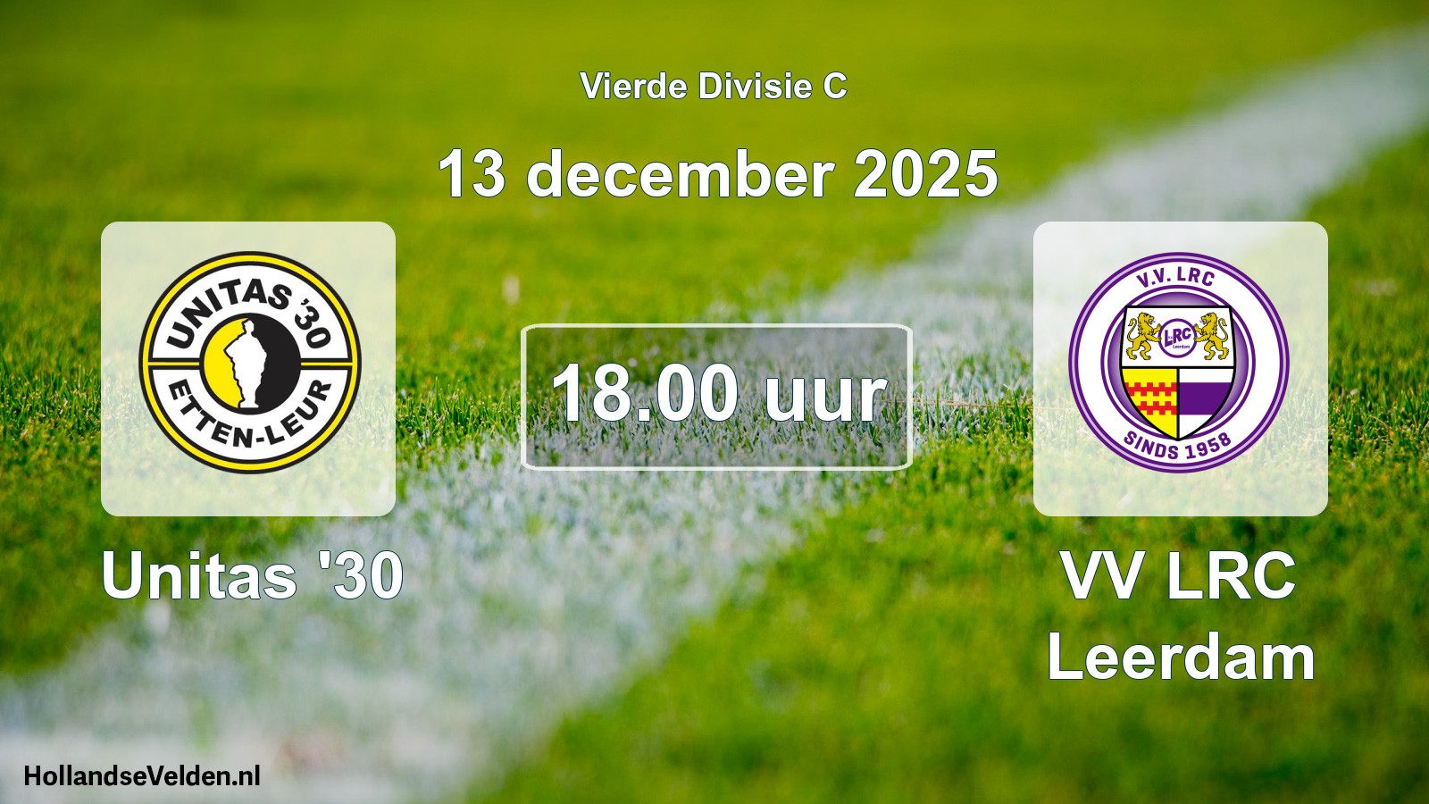 Scheduled Match: Unitas '30 - VV LRC Leerdam (13 December 2025)