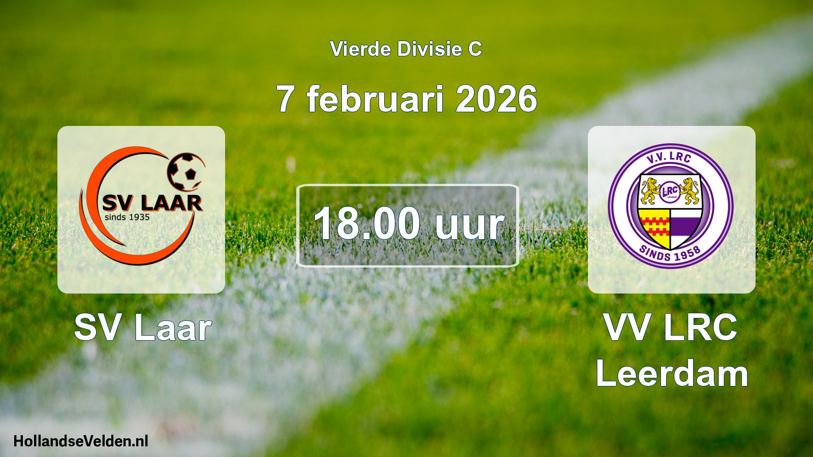 Geplande wedstrijd: SV Laar - VV LRC Leerdam (7 februari 2026)