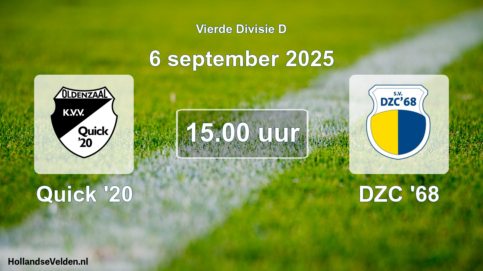 Scheduled Match: Quick '20 - DZC '68 (6 September 2025)