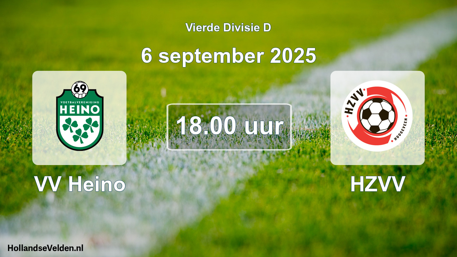 Geplande wedstrijd: VV Heino - HZVV (6 september 2025)