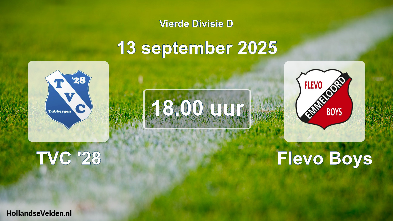 Scheduled Match: TVC '28 - Flevo Boys (13 September 2025)