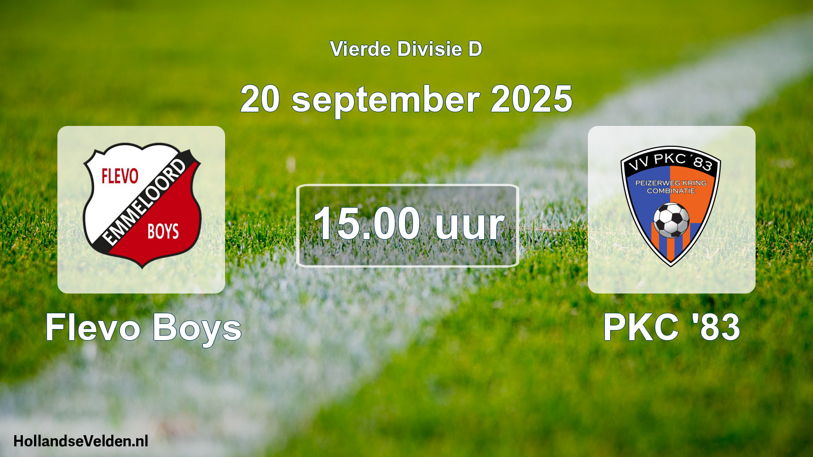 Scheduled Match: Flevo Boys - PKC '83 (20 September 2025)