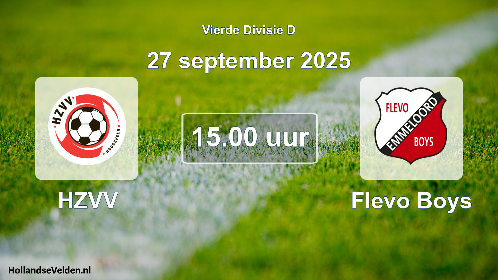 Scheduled Match: HZVV - Flevo Boys (27 September 2025)