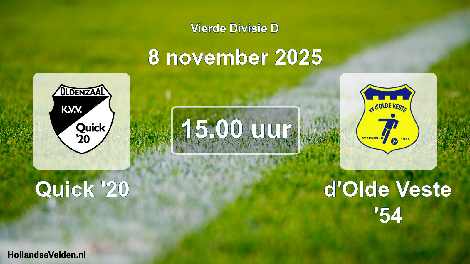 Scheduled Match: Quick '20 - d'Olde Veste '54 (8 November 2025)
