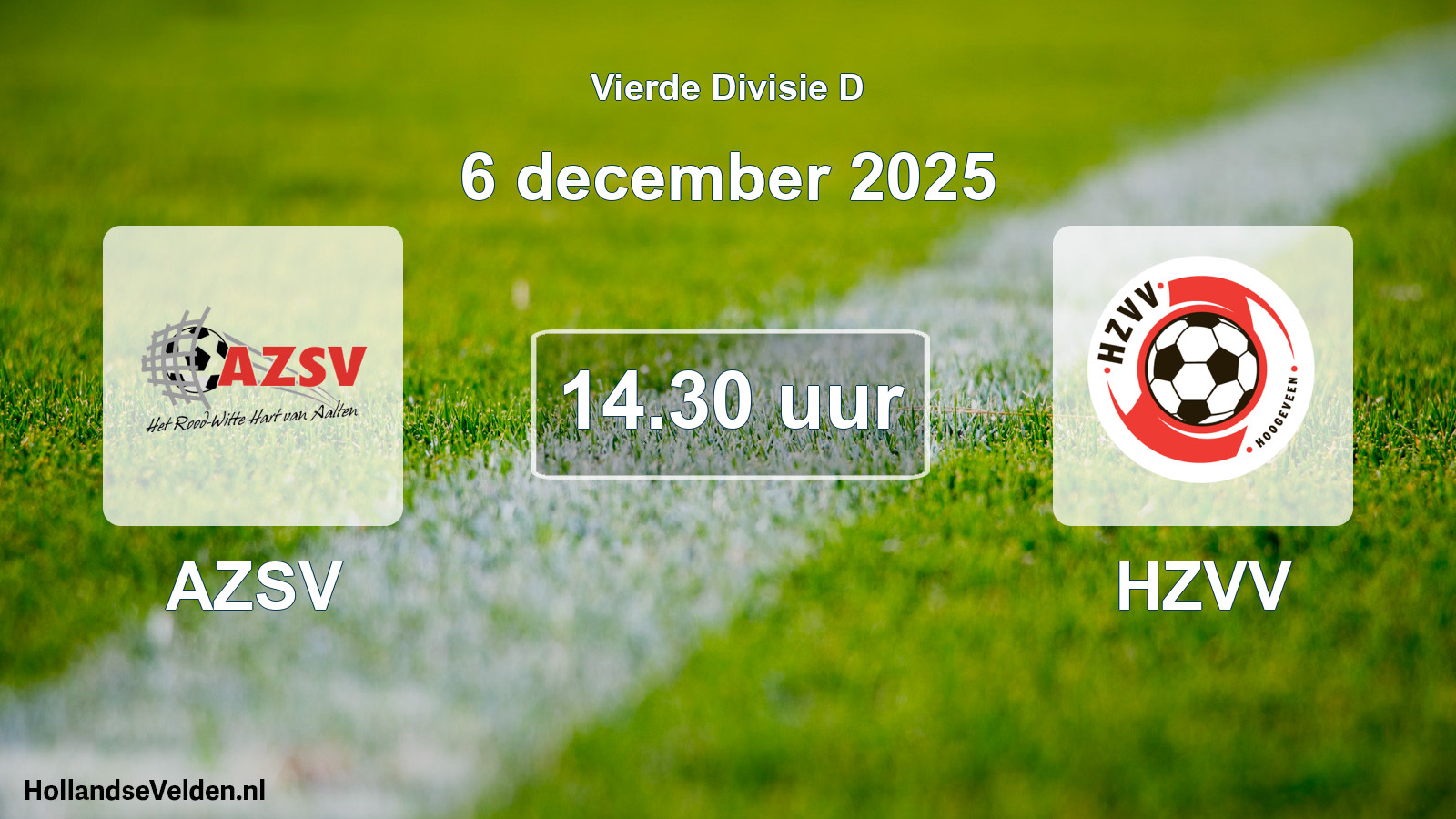 Geplande wedstrijd: AZSV - HZVV (6 december 2025)