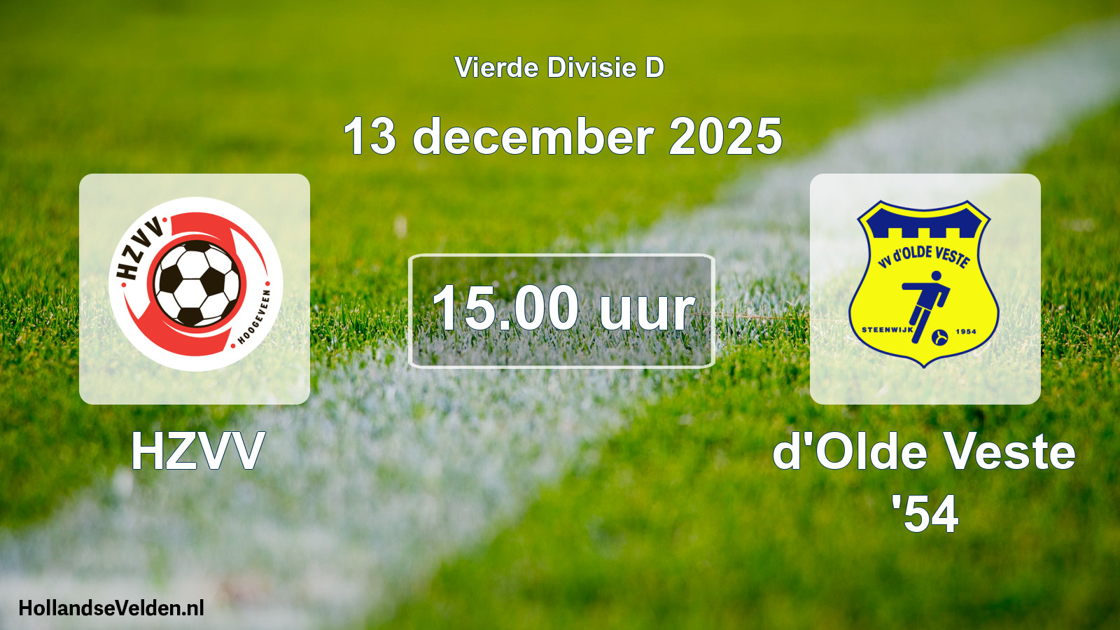 Scheduled Match: HZVV - d'Olde Veste '54 (13 December 2025)