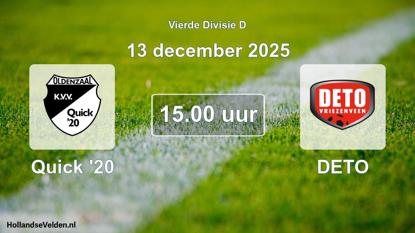 Scheduled Match: Quick '20 - DETO (13 December 2025)