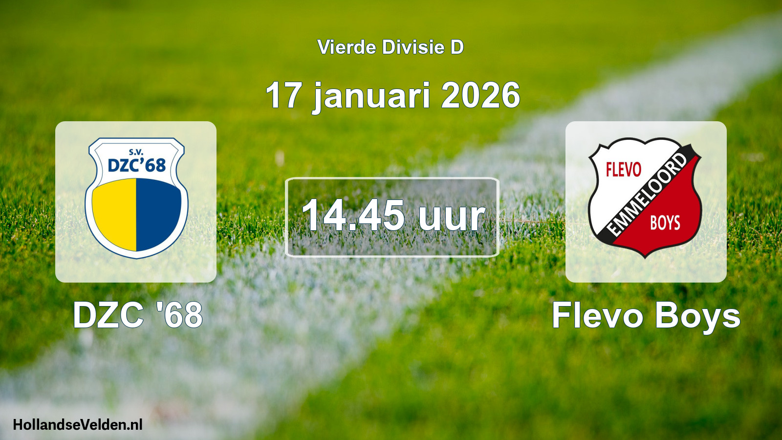 Scheduled Match: DZC '68 - Flevo Boys (17 January 2026)